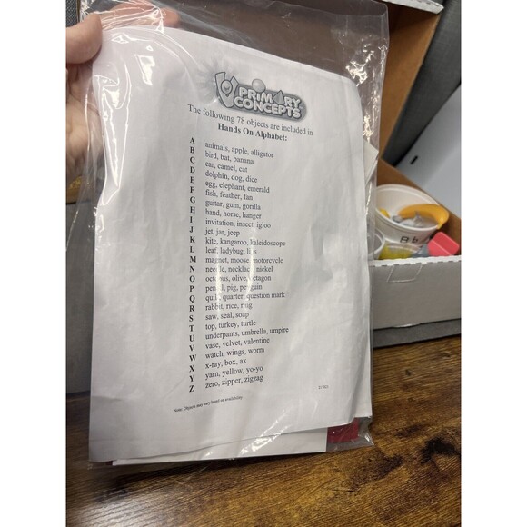 Primary Concepts Hands On Alphabet Set Lot Homeschooling Cards 78 Objects Box - Picture 6 of 12